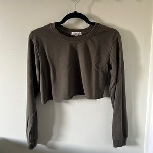 Garage Cropped Sweater (Dark Green)